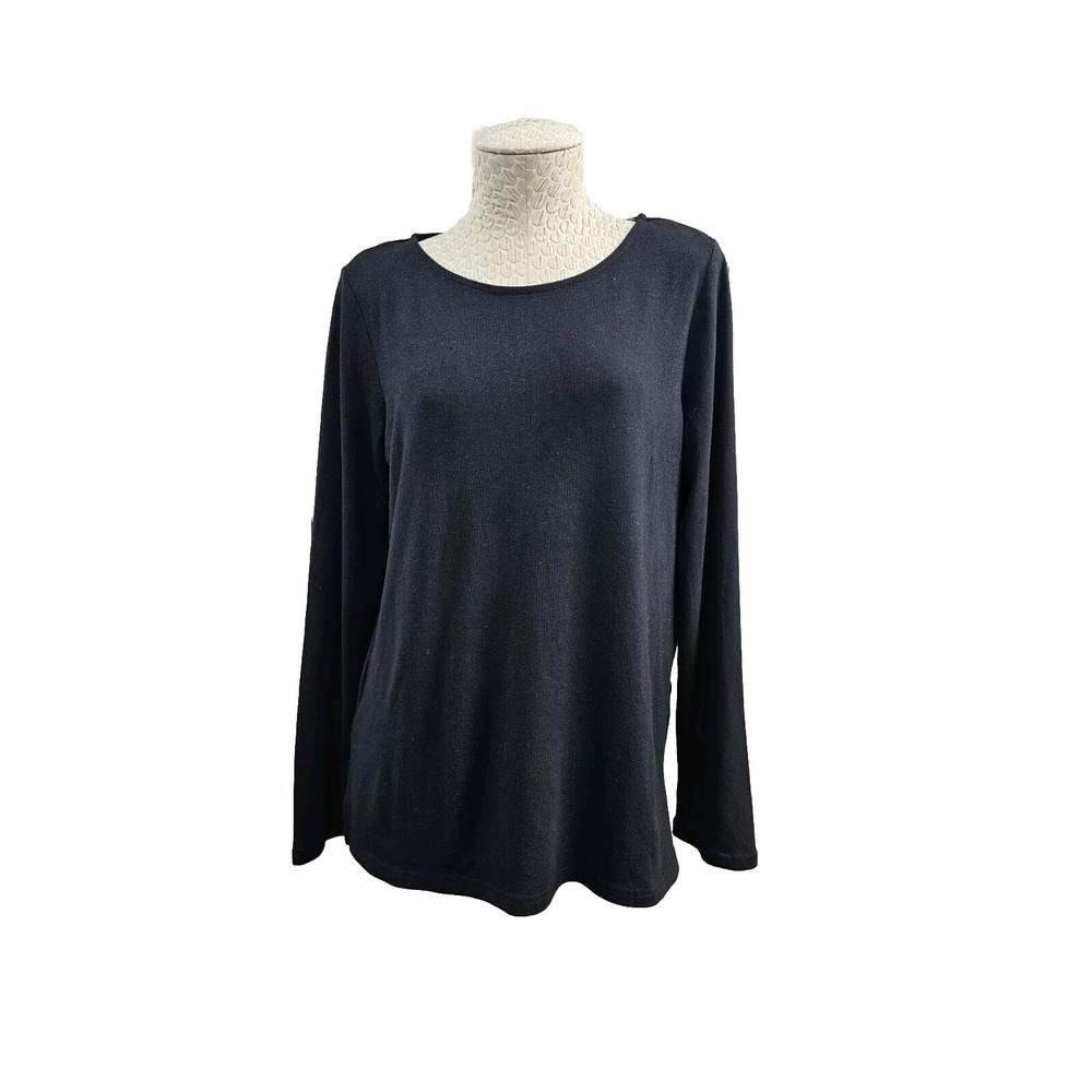 Mario Serrani Women's Small Black Long Sleeve‎ Lightweight Sweater Top Shirt EUC